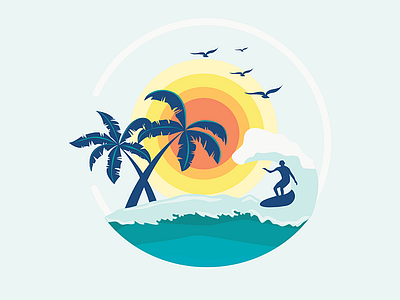 Surfing colors design flatdesign flatposter illustration vector