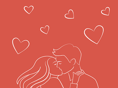 Kissing couple colors design flatdesign flatposter illustration vector