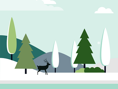 Deer design flatdesign flatposter illustration