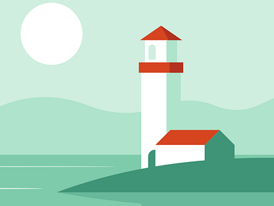 Lighthouse design flatdesign flatposter illustration vector