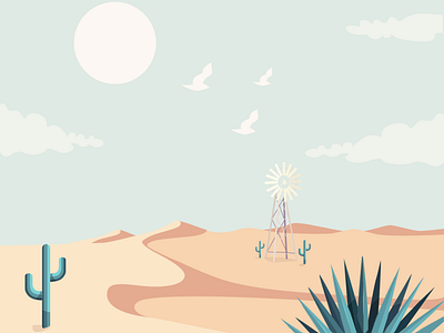 Flat desert design flatdesign flatposter illustration vector