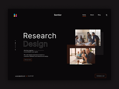 Landing page of a design agency branding design ui ux website