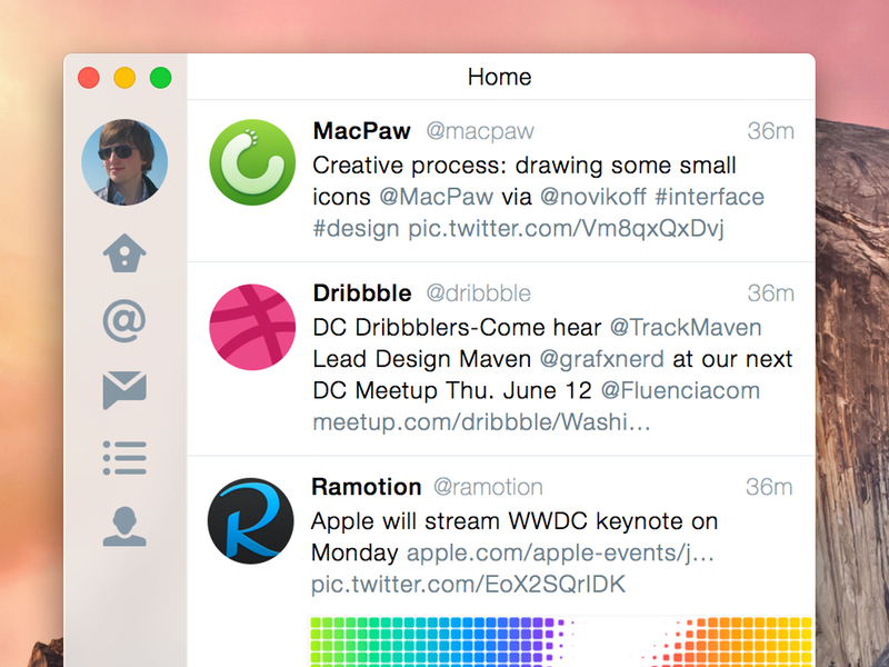 Twitter for Yosemite + sketch freebee sketch macos osx yosemite freebee