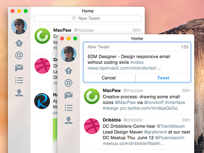 Twitter for Yosemite: Tweet UX improvement