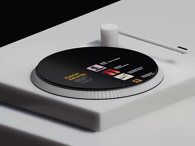 From analogue project. Master record player. aesthetic animation blender concept design future hi fi interaction interface listen music player product prototype ui ux vinyl