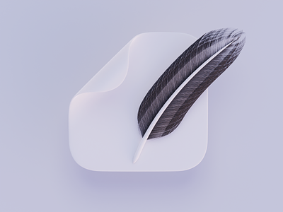 Feather icon blender blender3d curve design feather icon illustration interface logo mac macos osx paper