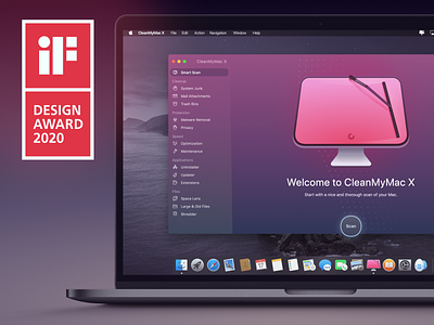 CMMX. iF Design Award Winner award cleanmymac design if interface mac macos macpaw osx ui winner