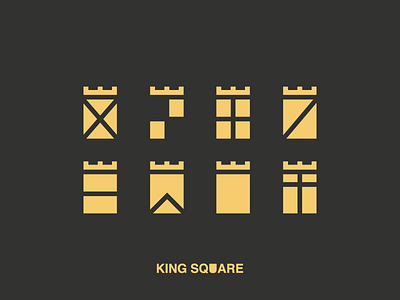 King Square crest flat icons icons logo shield square