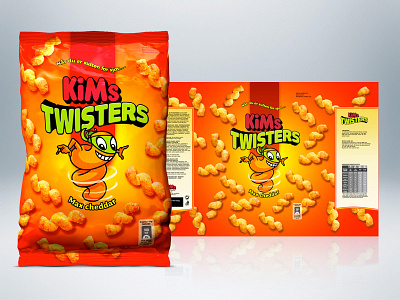 KiMs Twisters 3d bag chips packaging