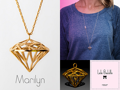 Lulubadulla - MARILYN 3d 3dprint accessories diamond gold jewelry rhodium silver