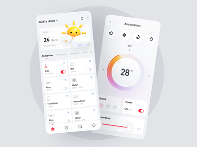Smart Home App app interface smarthome ux weather