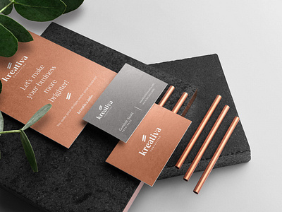 Kreativa Consulting branding business card business cards clean corporate creative design foil gold graphic letterhead minimal minimalistic print print ready professional silver simple