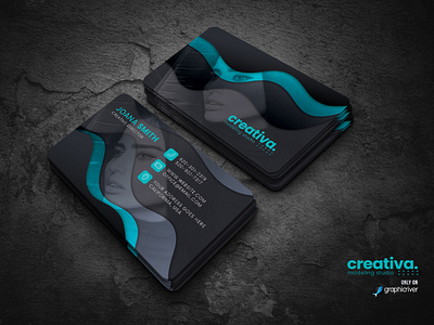 Business Card Template agency aqua branding branding design business card business card design creative graphic hair hairstyle logo makeup minimal model modeling modern print print ready professional salon