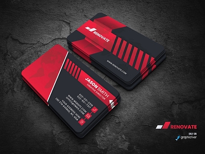 Business Card Template abstract architect architects architecture branding buildings business card business card design corporate creative factory graphic logo modern print print ready professional red template template design