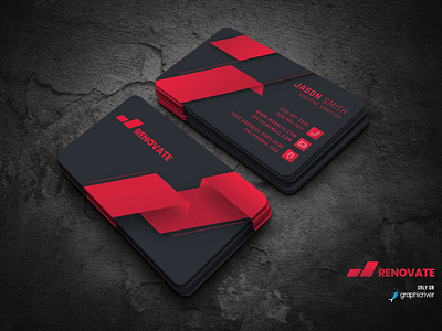 Business Card Template abstract architect buildings business card business card design creative design graphic modern print print ready professional red