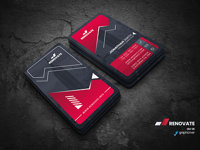 Business Card Template architect architecture buildings businesscards creative graphic photoshop print print ready profesional professional realestate red