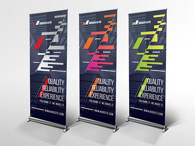 Business Roll-Up Banner architect banner banners buildings business banner commercial corporate corporate design creative display gradient graphic modern photoshop print print ready professional promotion red rollup