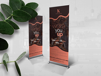 Roll-Up Banner PSD banner branding business coffee design espresso graphic identity photoshop print promotion rollup rollup banner shop signage tasty