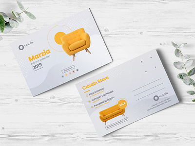 Postcard PSD artist autumn brand branding chair creative furniture graphic identity modern postcard postcard design print print ready professional