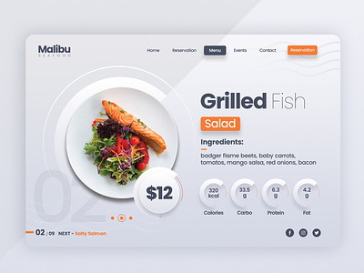 Seafood Restaurant clean design header homepage seafoods site ui ux web webdesign website