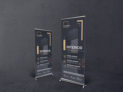 Rollup Banner Template architect banner banner design branding download psd editable graphic interior photoshop print print ready promotion psd template rollup signage studios
