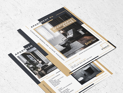 Apartment Flyer Template apartment apartment flyer branding corporate creative design flyer graphic identity luxurious modern photoshop print print ready professional rooms
