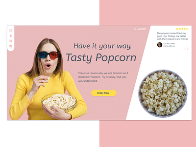 Tasty Popcorn buttons landingpage popcorn social media webapp