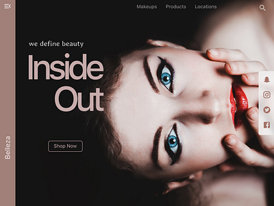 Belleza Beauty Shop design designer eyes lipstick social icons web