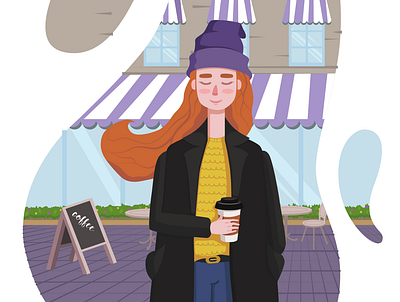 Coffee girl character character design coffee girl illustration