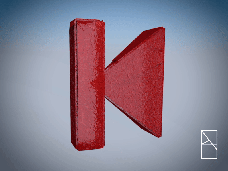 Type • K 3d animation cinema4d design gif glass graphic design maxonc4d modern motion graphics red texture type typography