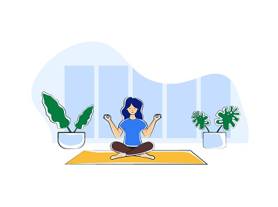 Illustration in the style of the line "Yoga" app design flat illustration illustrator minimal modern vector web website