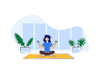 Illustration in the style of the line "Yoga"