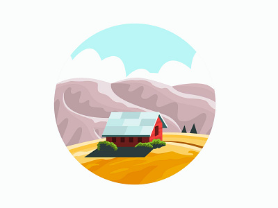 Farm Flat cartoon design farm flat home illustration illustrator minimal mountian nature vector