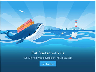 Whale,  illustration for site