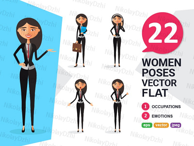 Asian Business woman Character vector