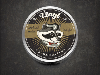 Logo for Hair Wax "Vinyl" in retro modern stile