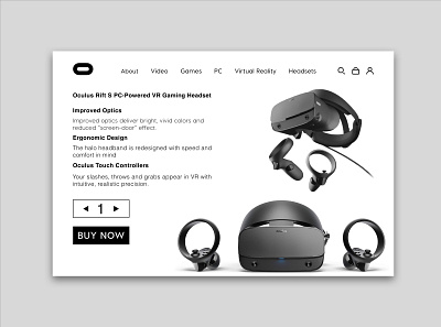 Oculus product page clean oculus product ui user experience user interface ux web webdesig website