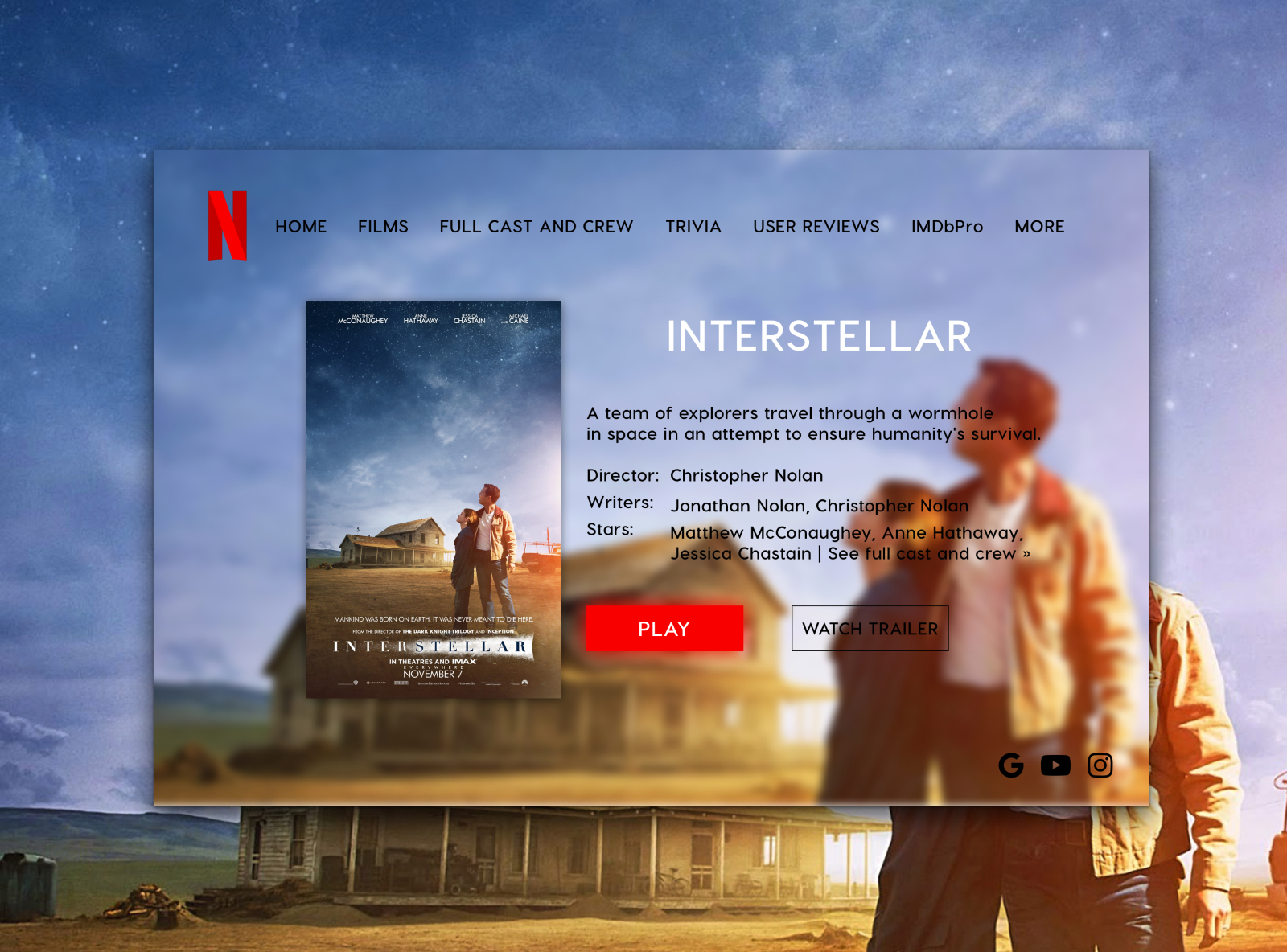 Interstellar hot sale netflix india