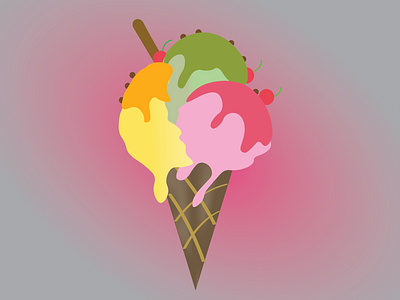 Multicolored Ice Cream graphic design illustrations