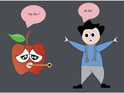 An apple a day keeps a doctor away! graphic design illustration