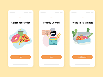 Food App - Onboarding Steps graphic design illustration illustrations