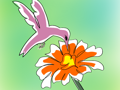 Birdy! bird flower graphic design green illustration illustrations nature sketchbook