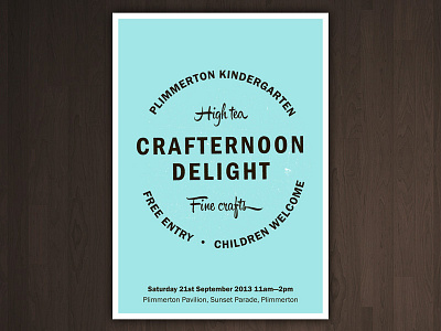Kindergarten cop crafternoon crafts design franklin gothic hipster script poster typography