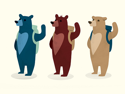 Three bears backpack bear bears illustration