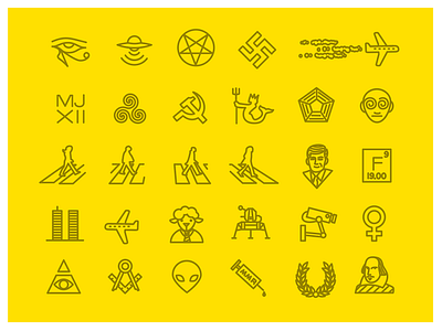 Conspiracy icons conspiracy icons illustration