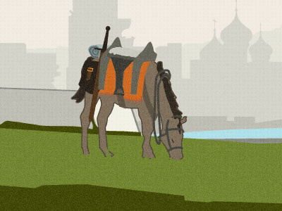 Post apocalyptic horsey design illustration postapocalypse