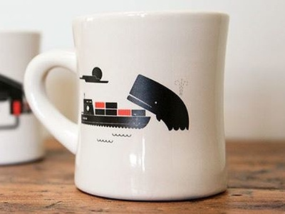 Diner mugs coffee design illustration whale