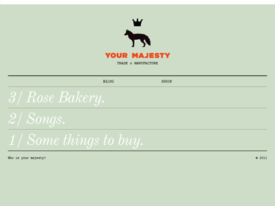 Your Majesty website design identity typography web