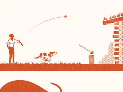 Fetch! Good dog 2012 calendar illustration