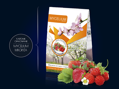 kartonik mikoryza MYCELIUM truskawki i poziomki box design package www.mycelium.pl